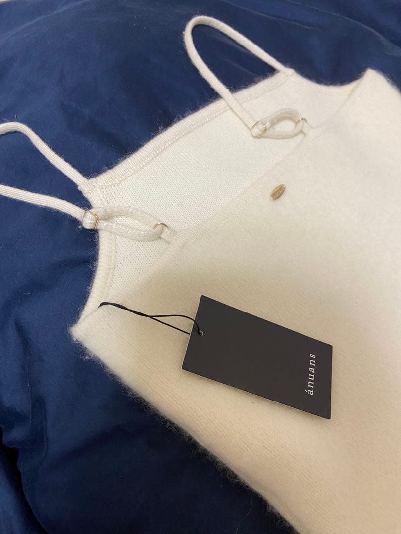 anuans カシミヤブレンドキャミソールニットワンピース