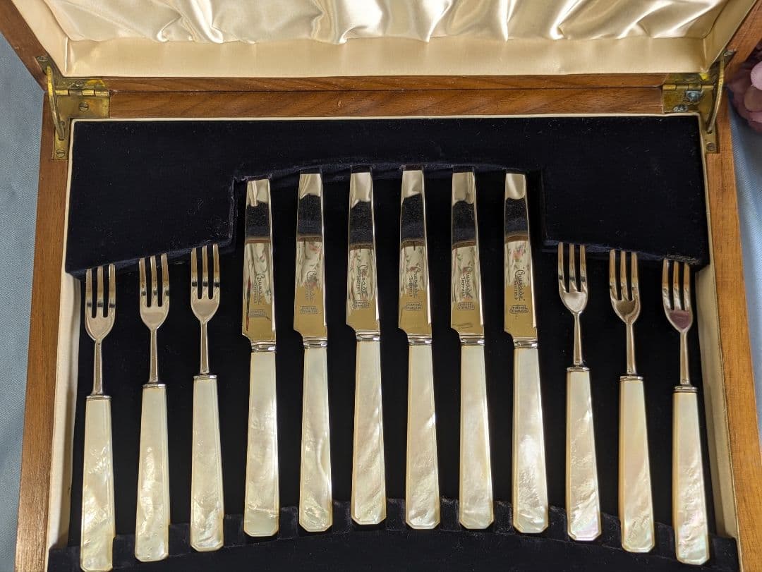 英国 アンティークカトラリー FIRTH STAINLESS マザーオブパール