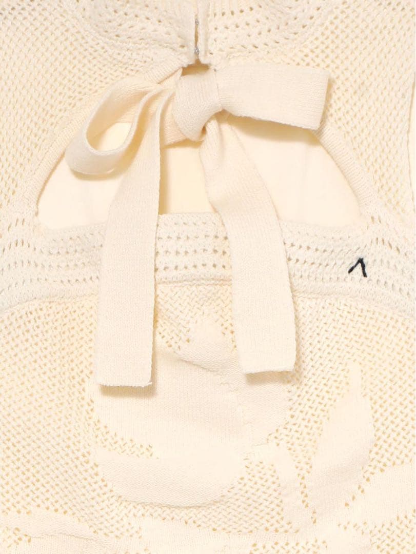 アイボリー ANDMARY Violet ribbon tops