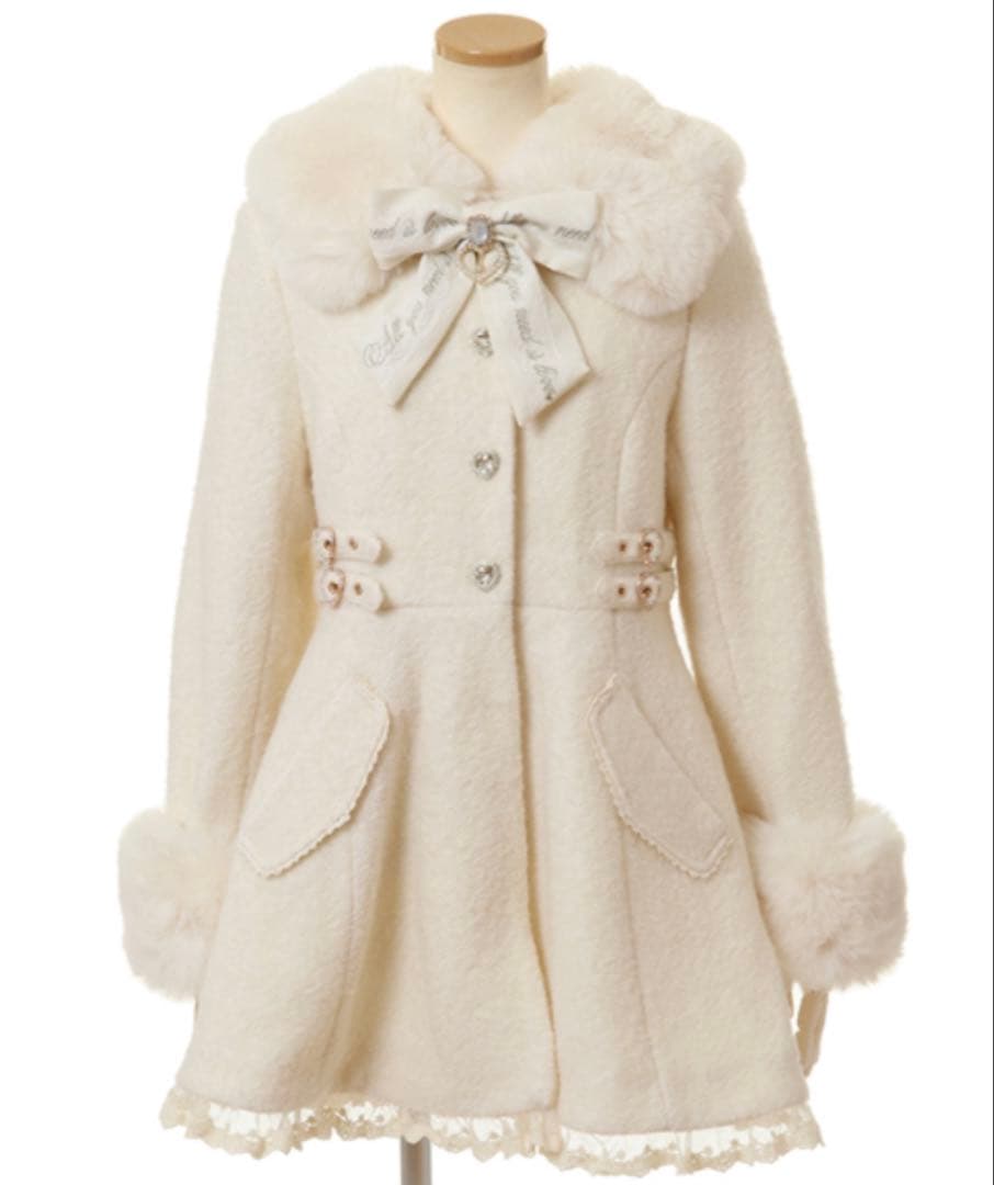 LIZLISA リズリサ ビジューリボンミニ丈Aラインコート