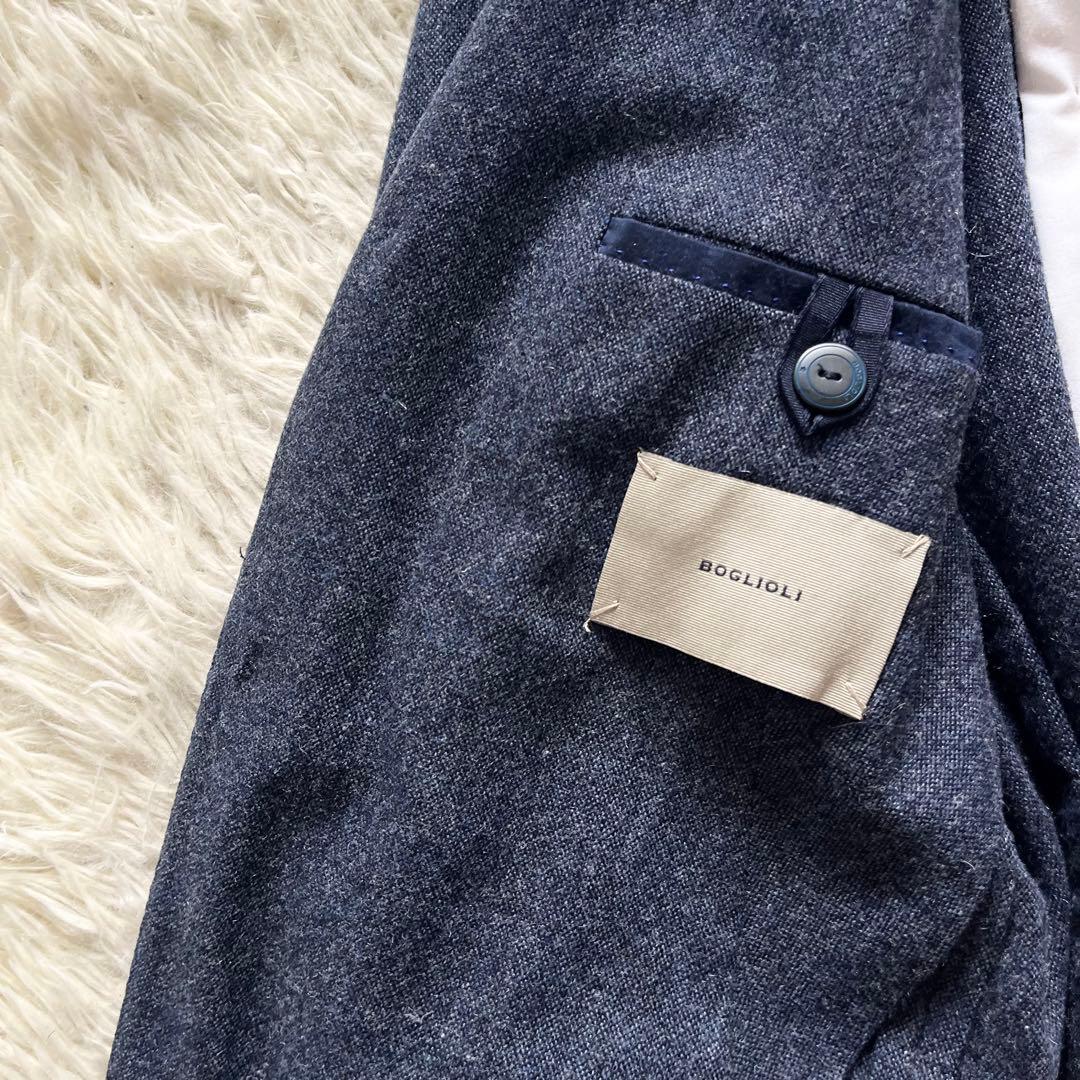 <美品>BOGLIOLI ネイビー ウール カシミヤ ジャケット サイズ46