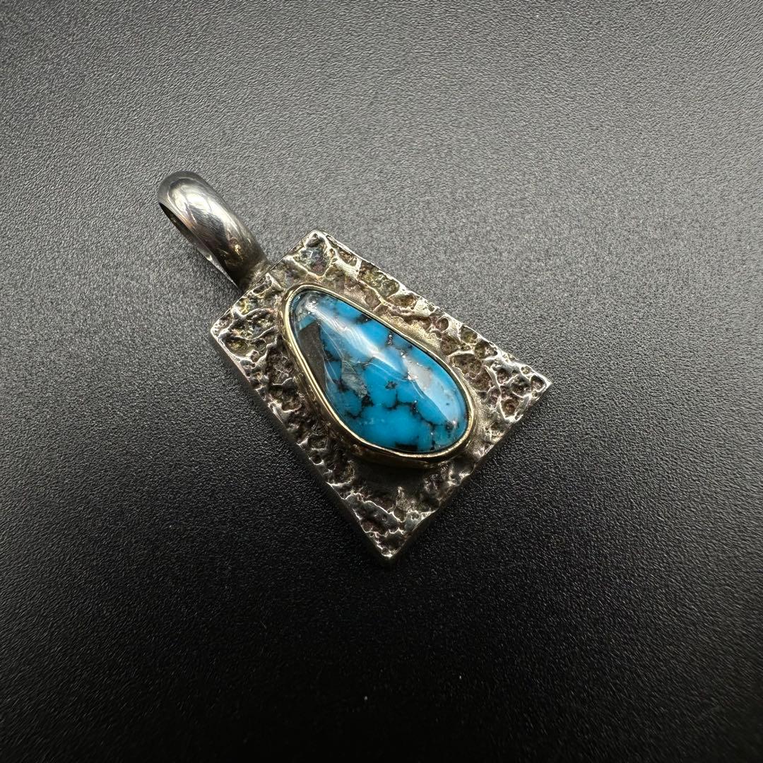 専用Aaron Anderson　ペンダント　金ベゼル　ハイグレードターコイズ