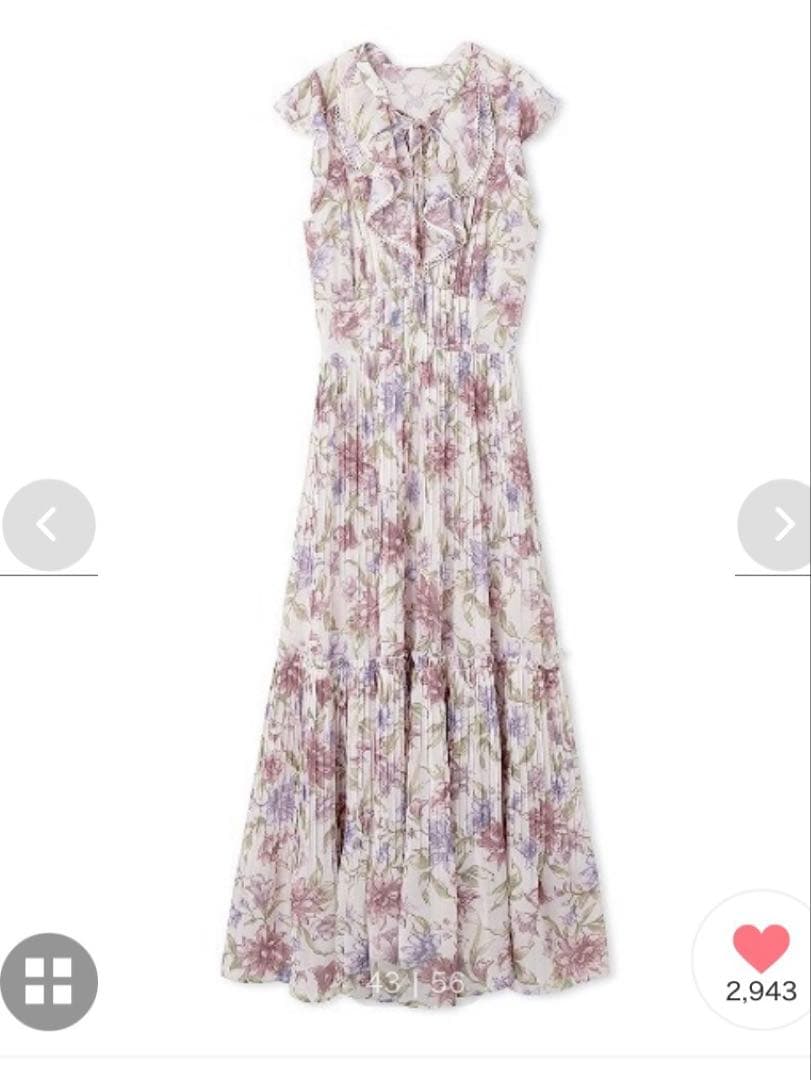 【専用】美品♡スナイデル　プリーツプリントワンピース　ピンクベージュ