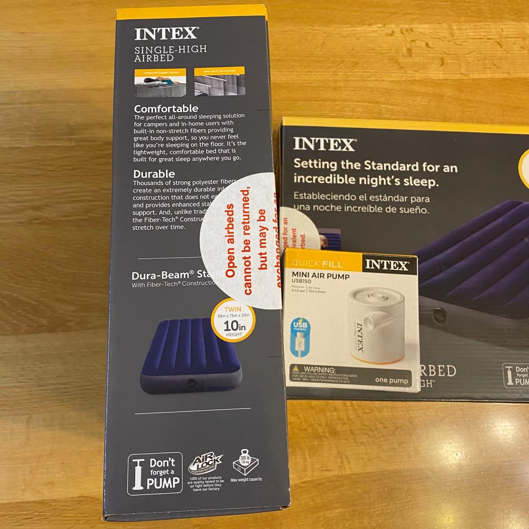 INTEX エアベッド10インチ(25cm)新品未開封品x2台+ ポンプ付き