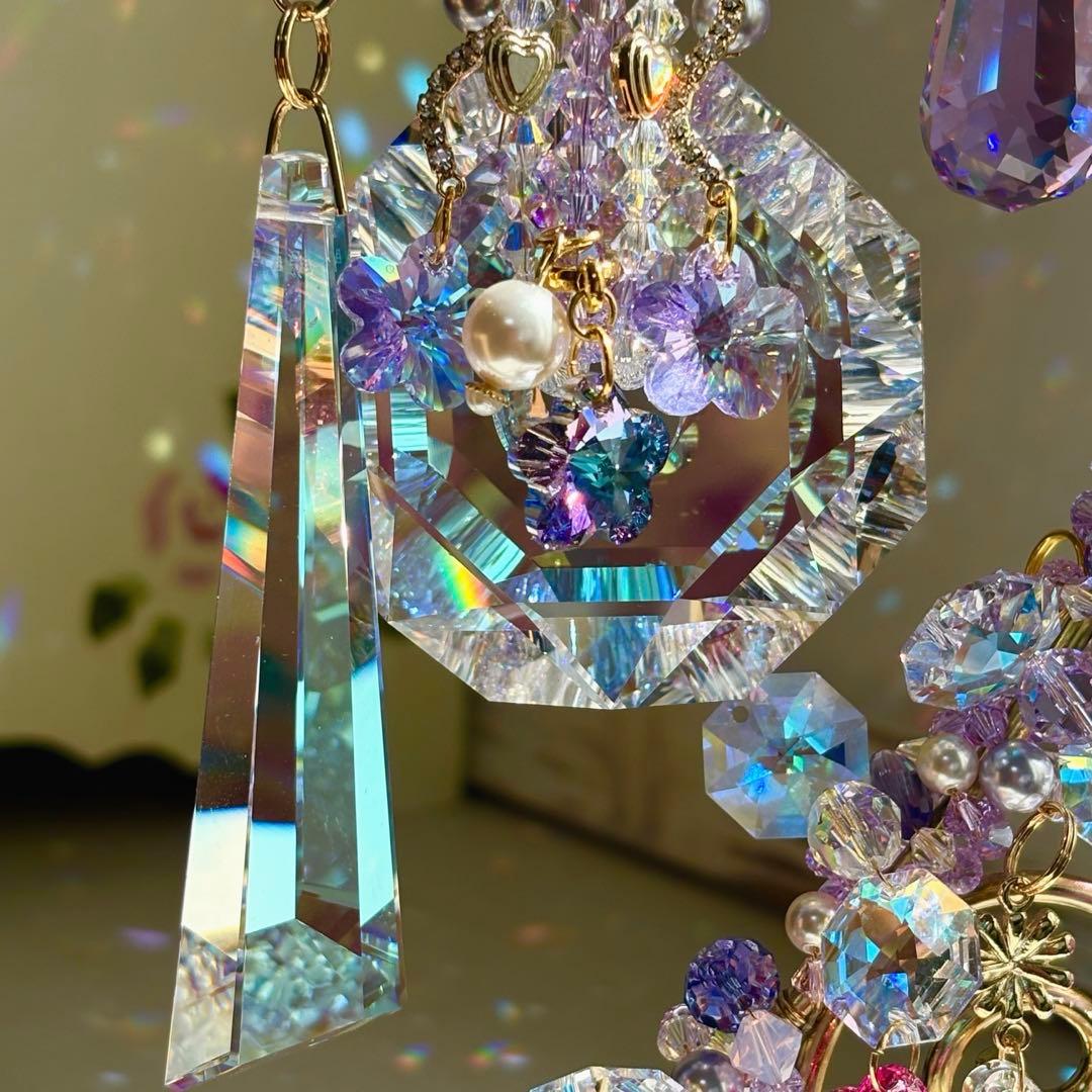 ちゃみブルーAB &バイオレットSWAROVSKI ✩.*サンキャッチャー