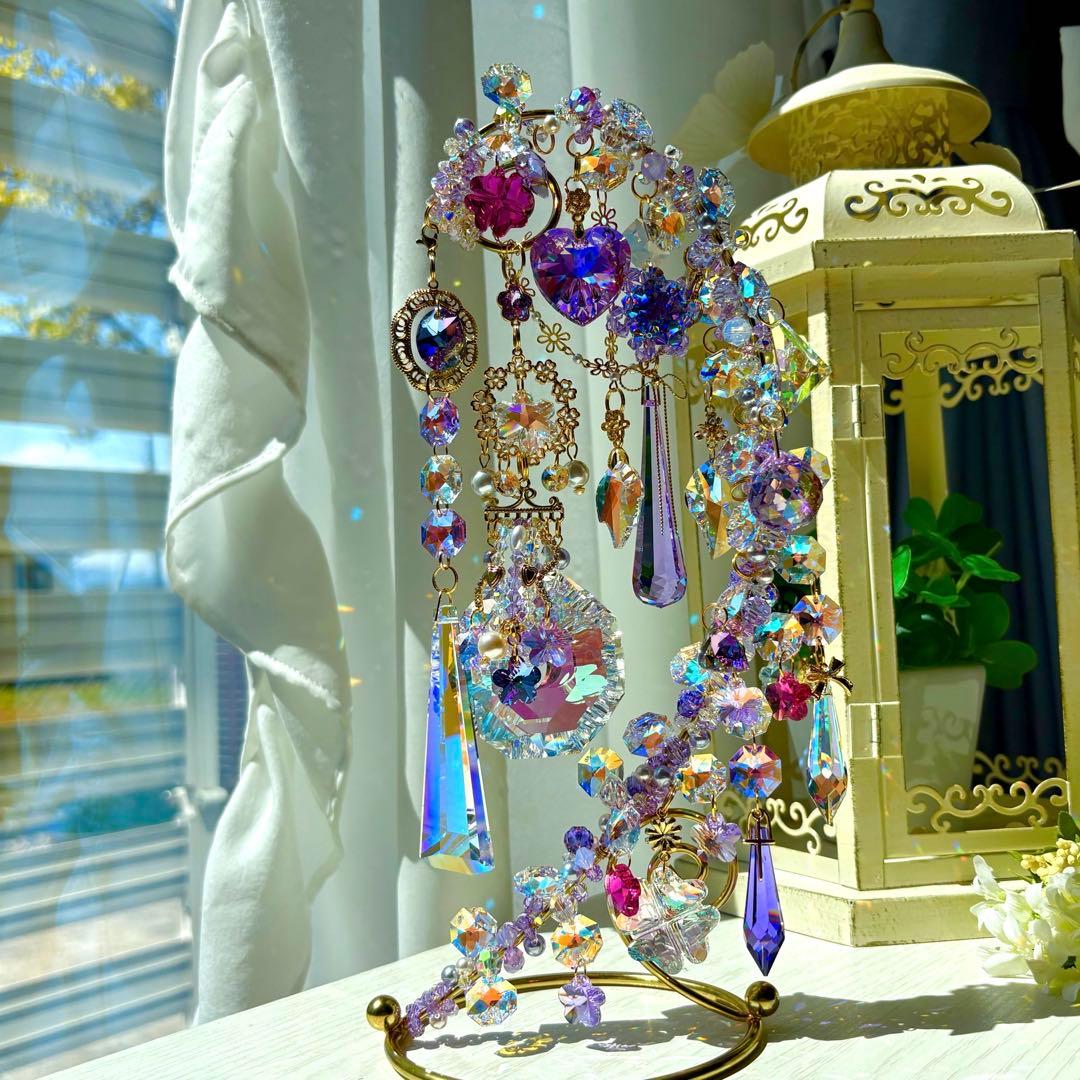 ちゃみブルーAB &バイオレットSWAROVSKI ✩.*サンキャッチャー