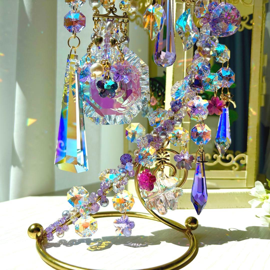 ちゃみブルーAB &バイオレットSWAROVSKI ✩.*サンキャッチャー