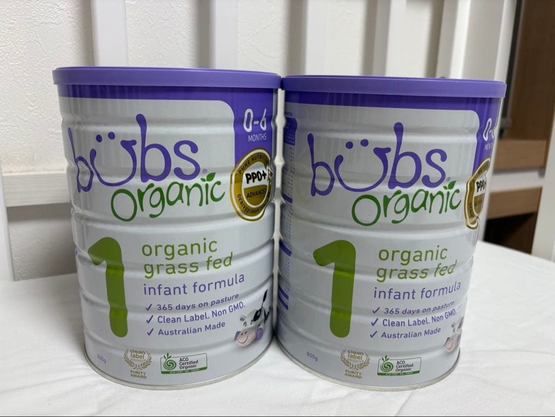 bubs 粉ミルクオーガニック粉ミルク 0-6ヶ月用 2缶 ステップ1
