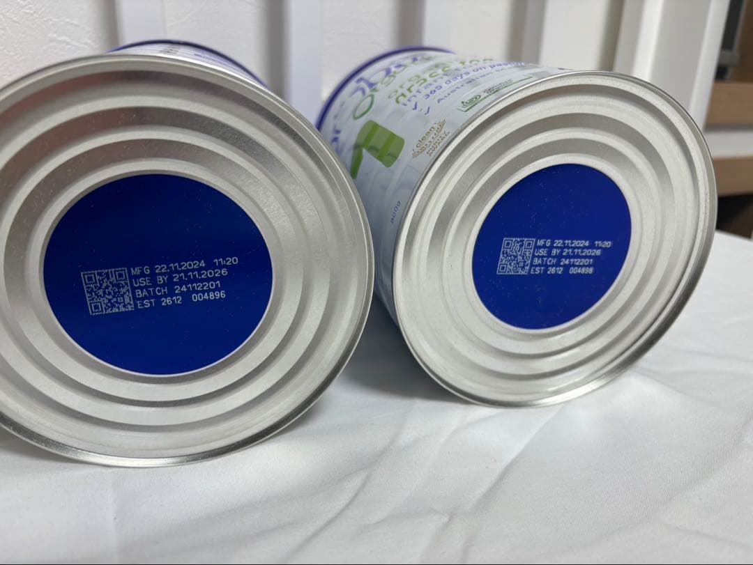 bubs 粉ミルクオーガニック粉ミルク 0-6ヶ月用 2缶 ステップ1