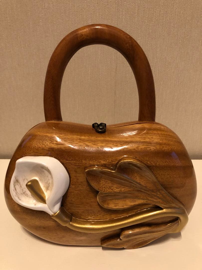【美品】 ティミー・ウッズ 木製 花のバッグ