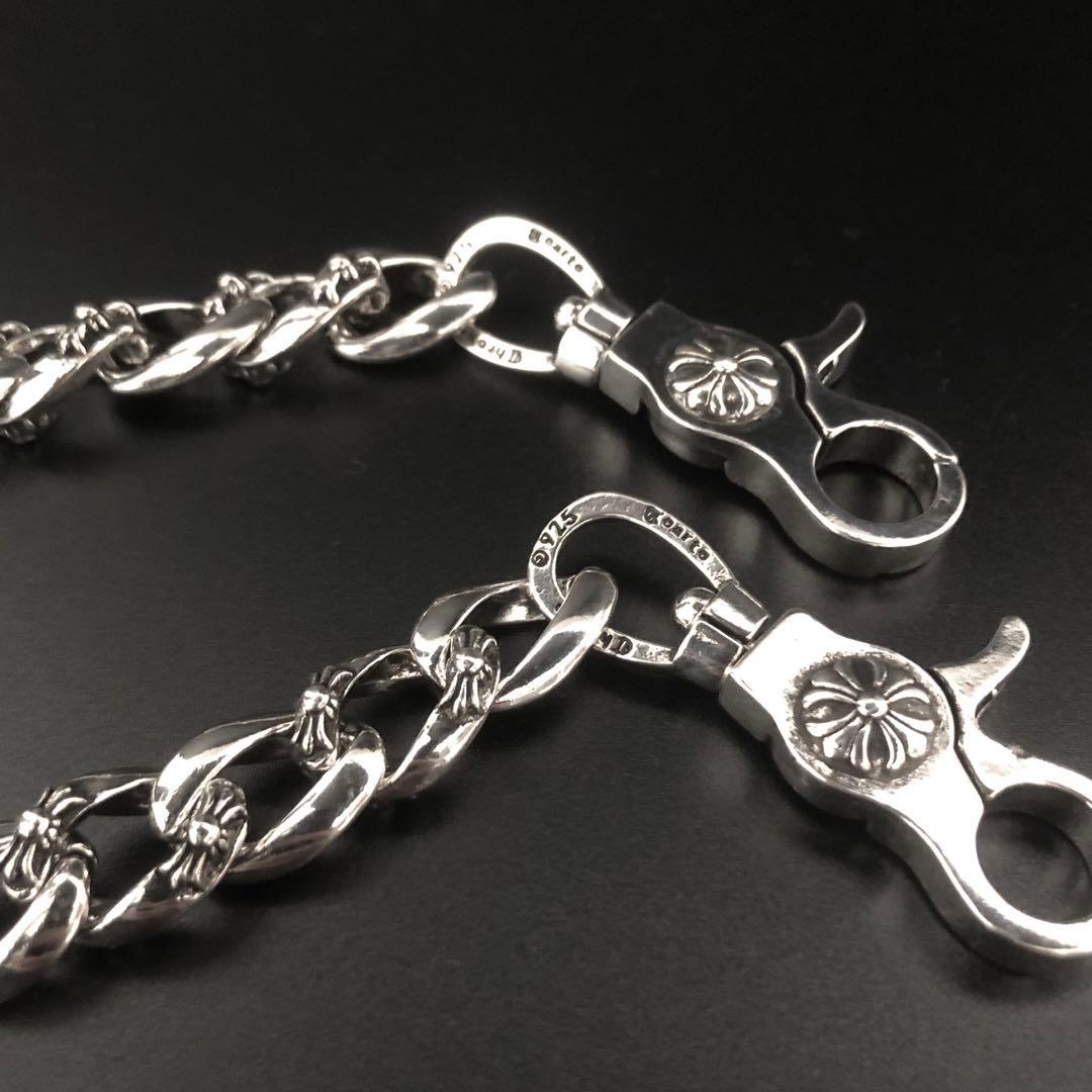 タイニーウォレットチェーン　シルバー925刻印　ファンシー　フラワーモチーフ