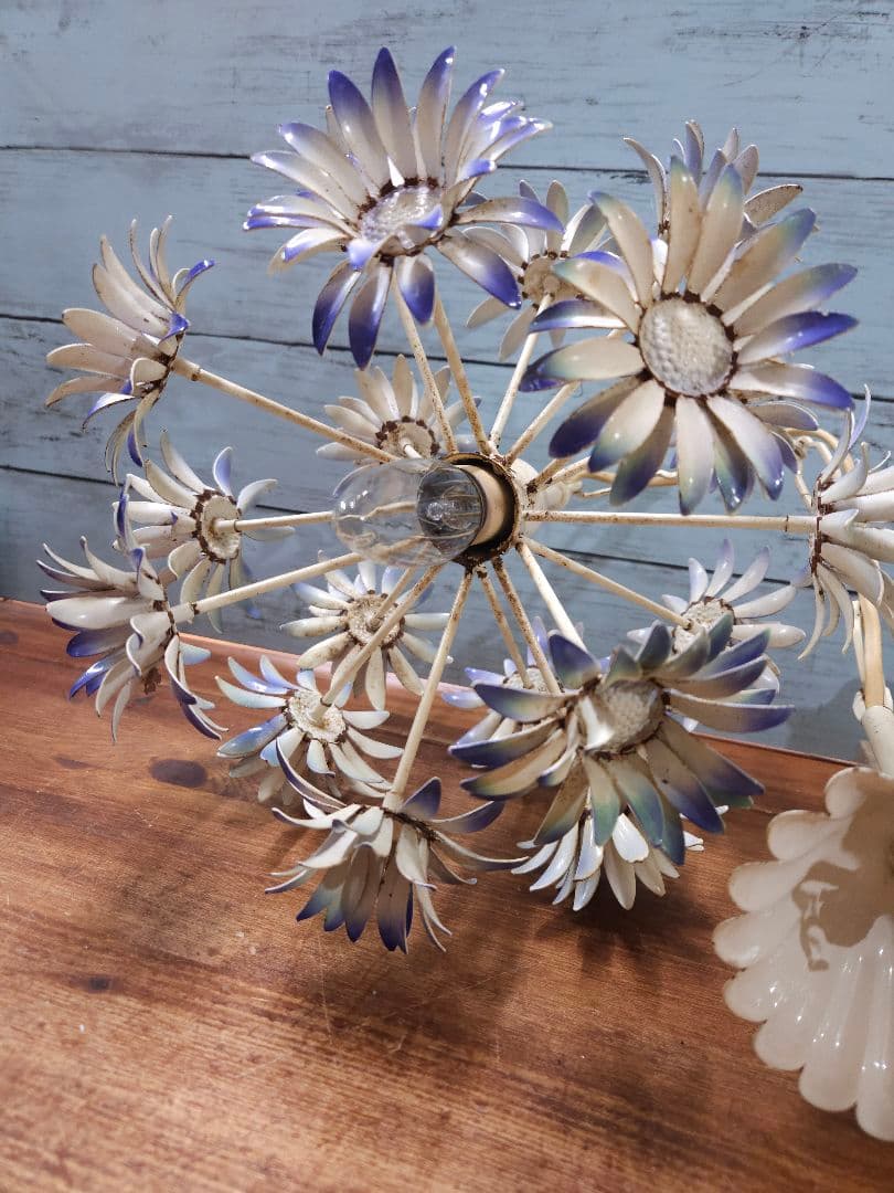 フランスアンティーク ペンダントライト 花モチーフ トールフラワー 1灯