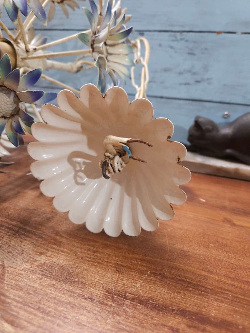 フランスアンティーク ペンダントライト 花モチーフ トールフラワー 1灯