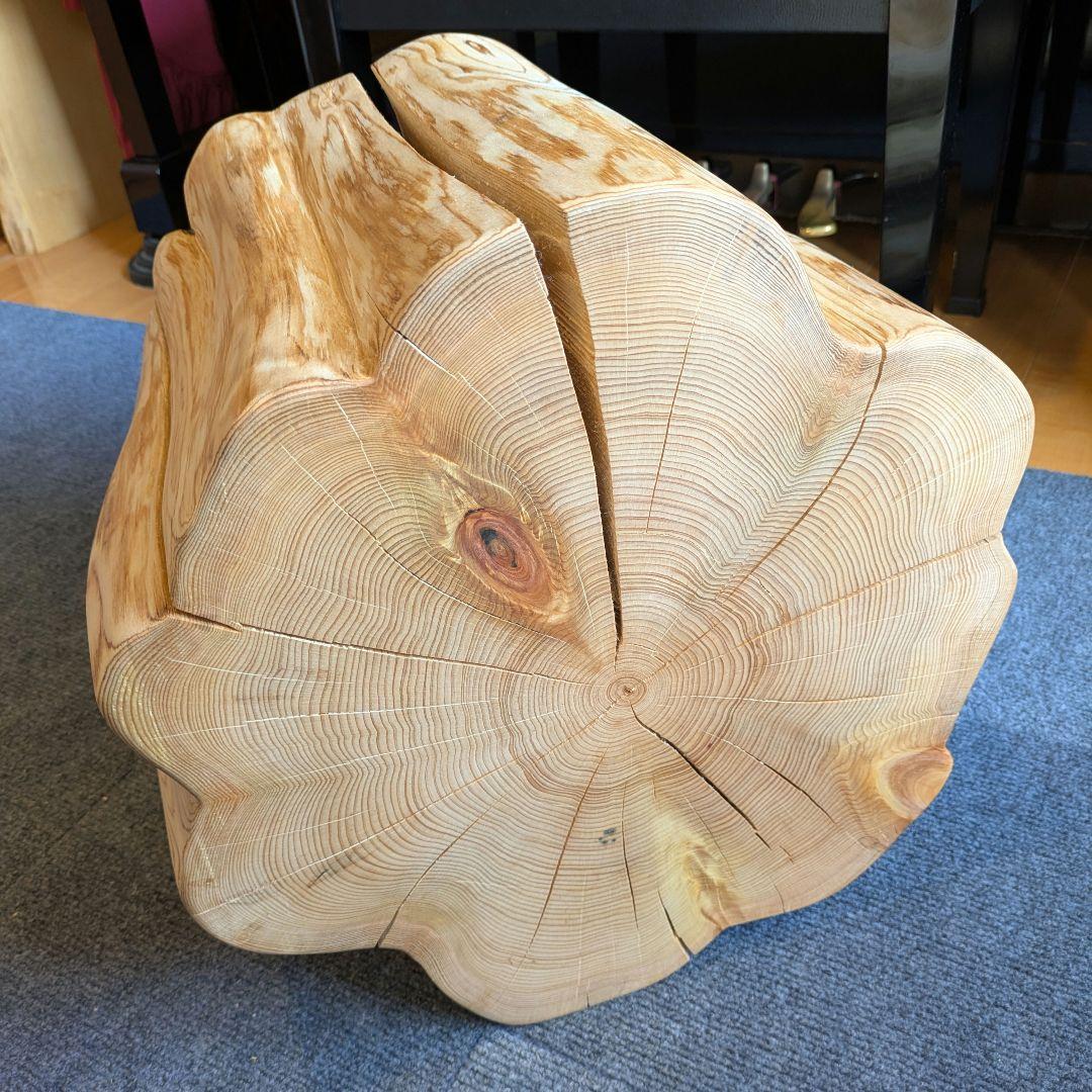 天然ヒバ　切り株　丸太　椅子　テーブル　高さ約33㎝