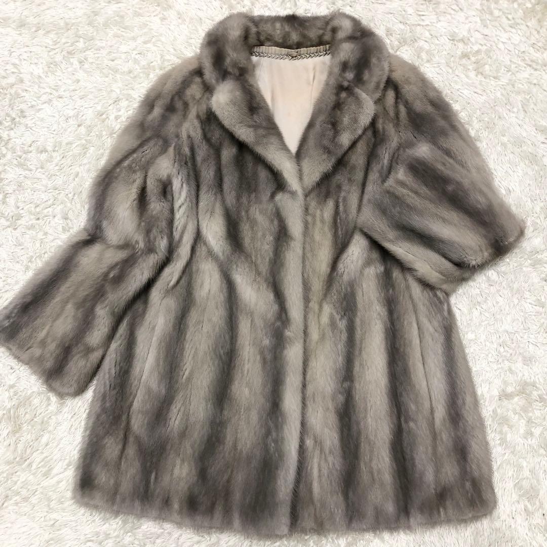 サファイアミンクコート　毛皮　ファー　レディース　13号 XL