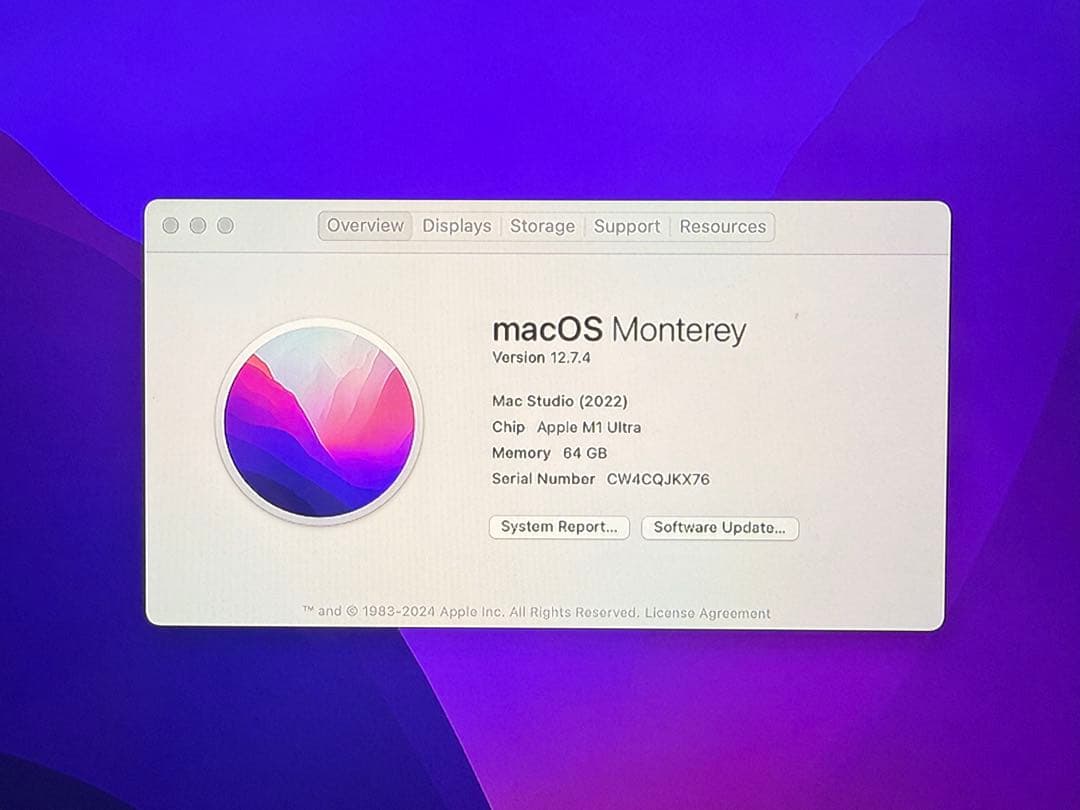 t*l様 Mac Studio M1 Ultra 64GB 1TB