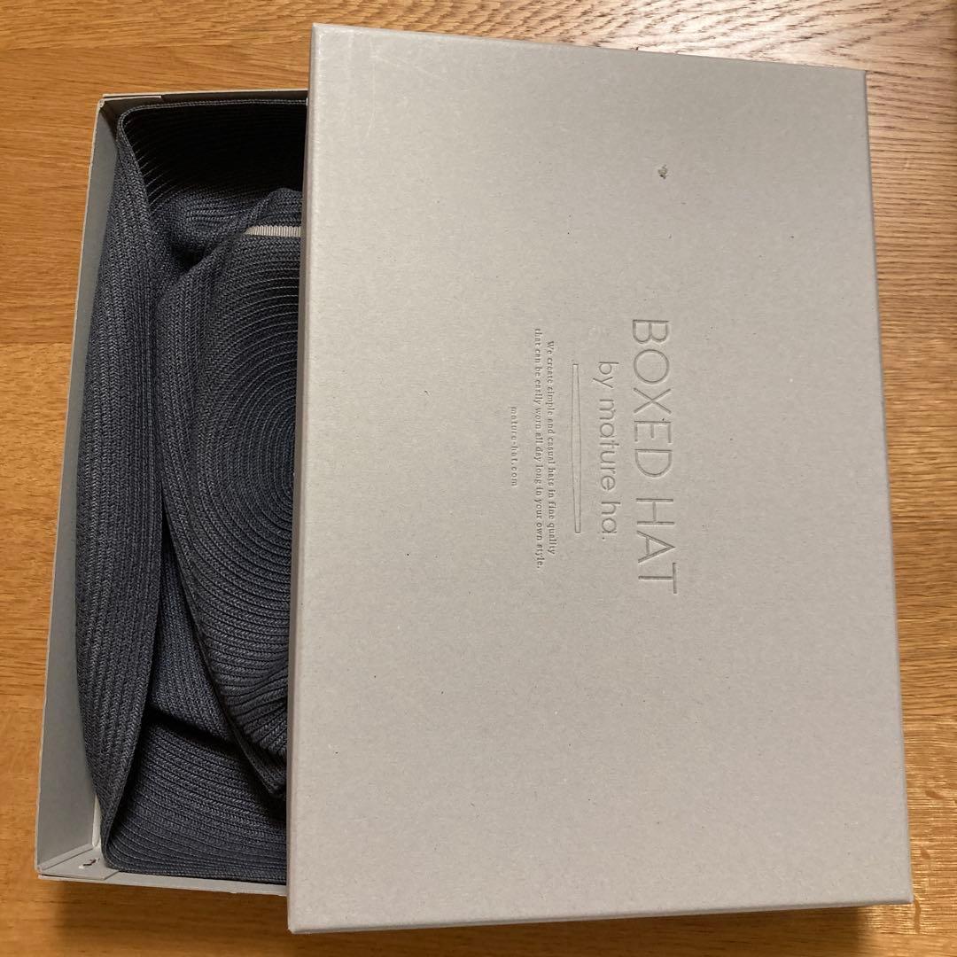 新品未使用　mature ha. ボックスハット グレー