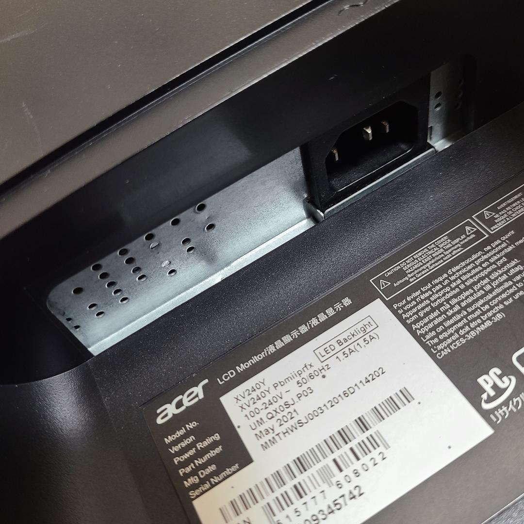 acer モニター 24インチ XV240Y Pbmiiprfix 165Hz