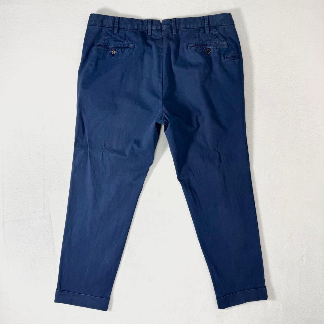 PT01 BEAMS F スリムフィット ストレッチ チノ ネイビー 52