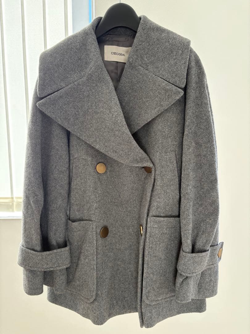 値下げ！ココディール　インペリアルモッサショートPコート　グレー