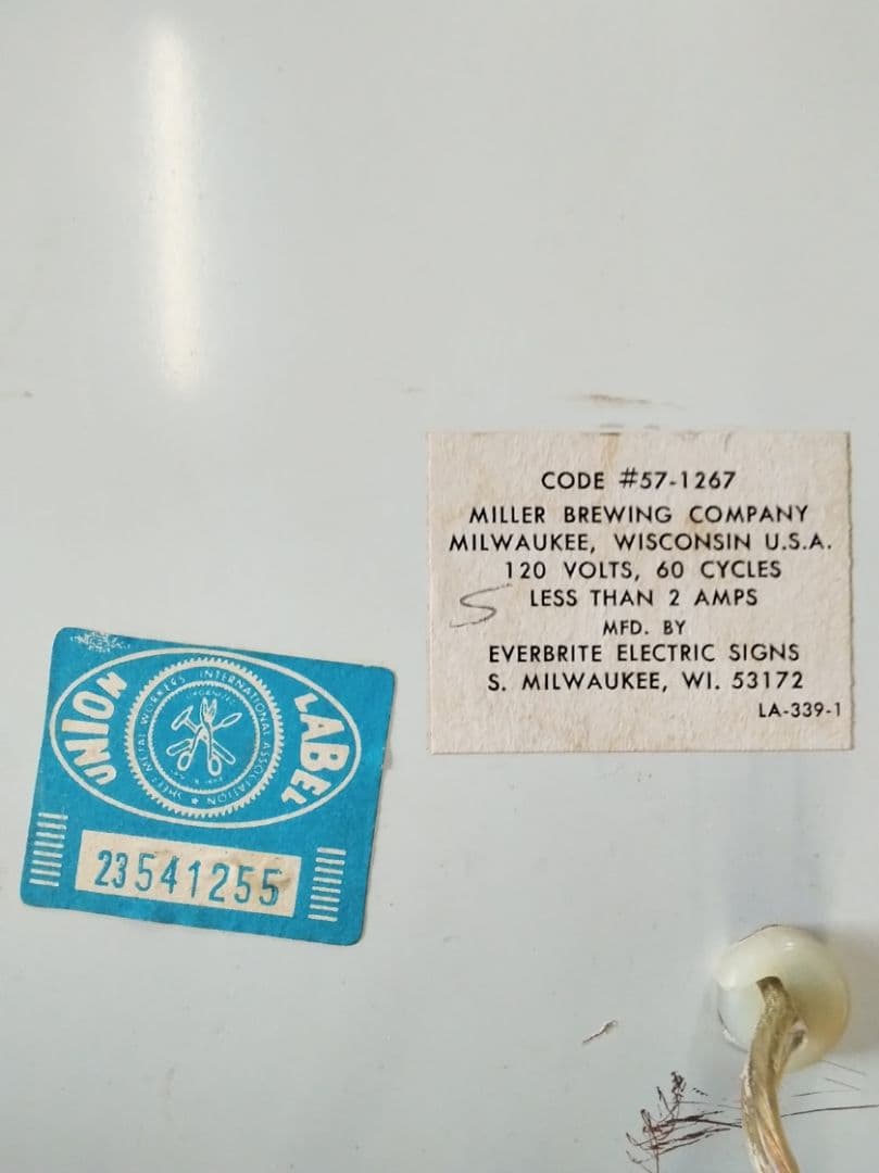 ミラービール　ミラーライト　電飾サイン