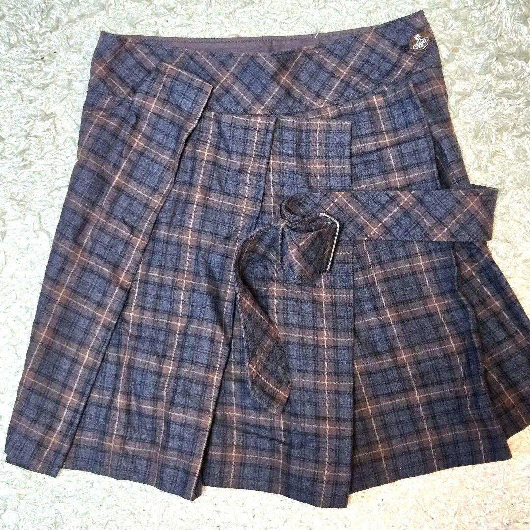 ヴィヴィアンウエストウッド　レッドレーベル　綿　チェック　スカート　サイズ2