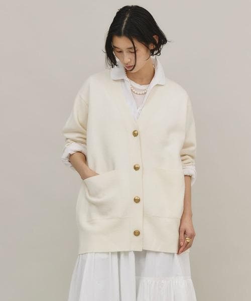 【Curensology】アッシュクウールカーディガン オフホワイト