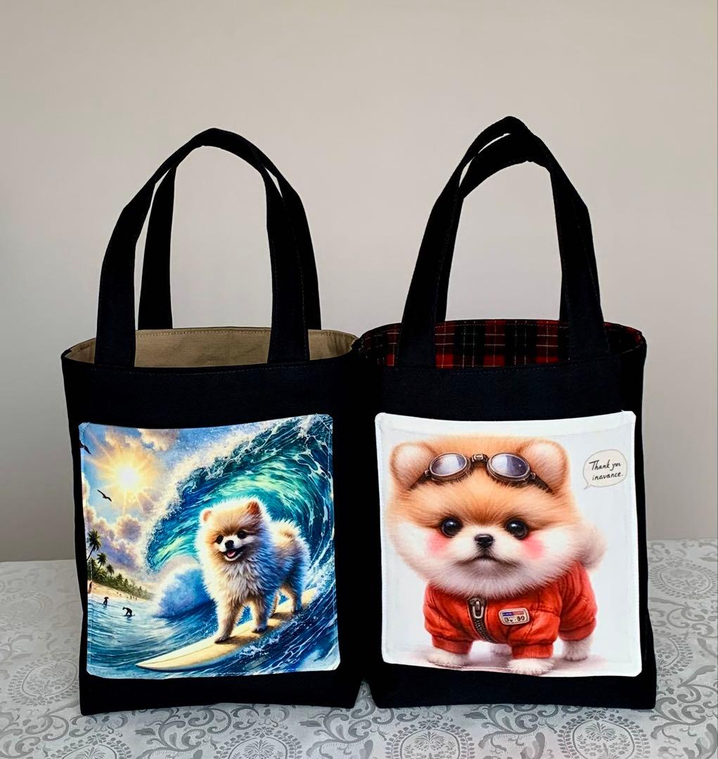 きゃんべる　ポメちゃん　トートバッグ　小物入れ