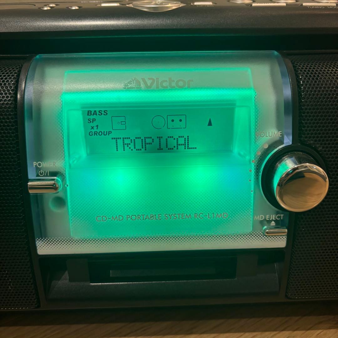 【美品】VICTOR RC-L1MD ブラック CD・MD・ラジカセ