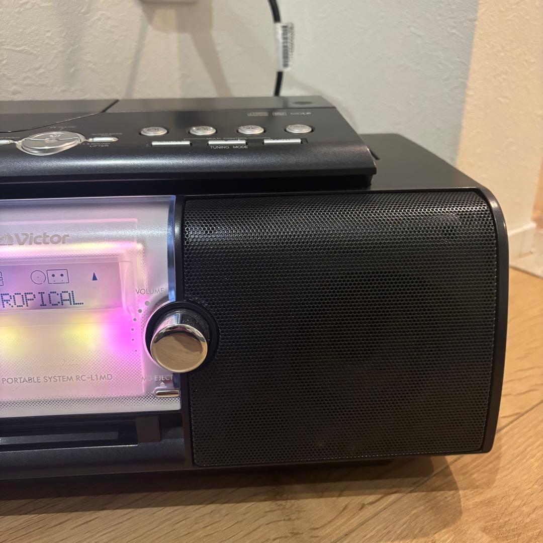 【美品】VICTOR RC-L1MD ブラック CD・MD・ラジカセ