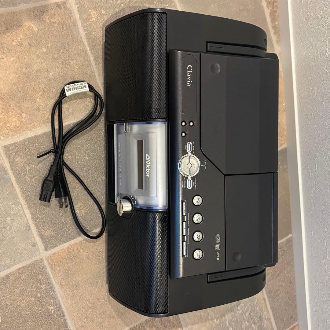 【美品】VICTOR RC-L1MD ブラック CD・MD・ラジカセ