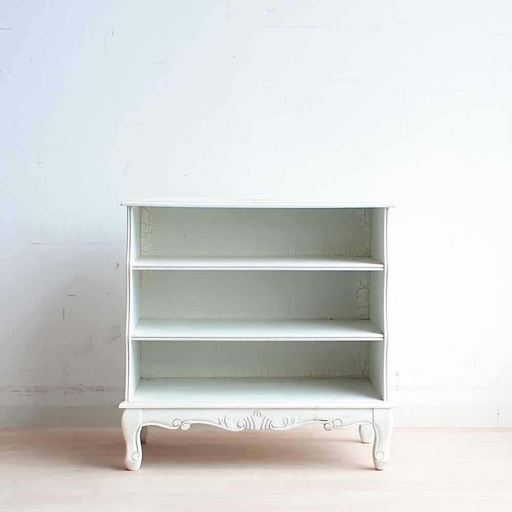 ロココ調 シューズラック 花ペイント 猫脚 白家具 姫系 ZR24186