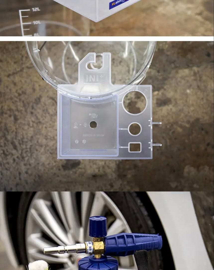 Labocosmetica 洗車バケツ18L＋サイドトレー＋フィルター2種セット