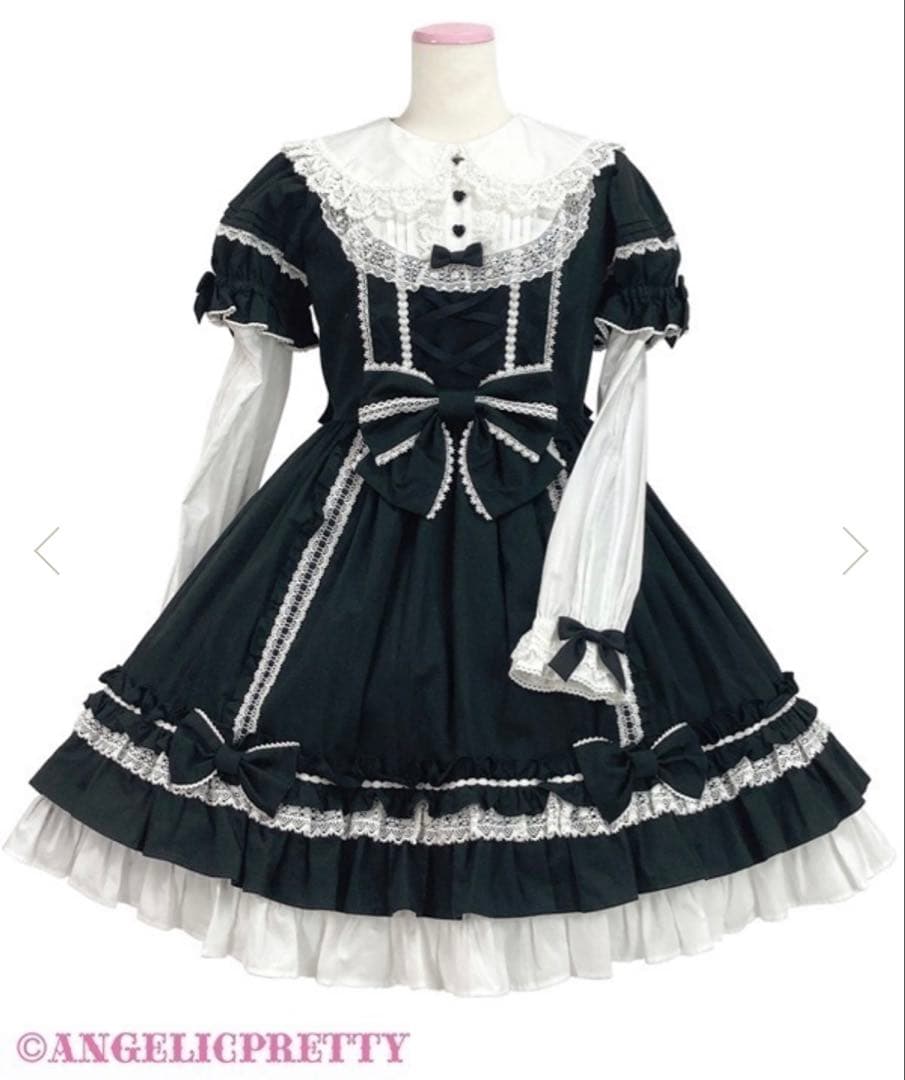 Angelic Pretty Dolly Girl 付け袖ワンピース　ブラック