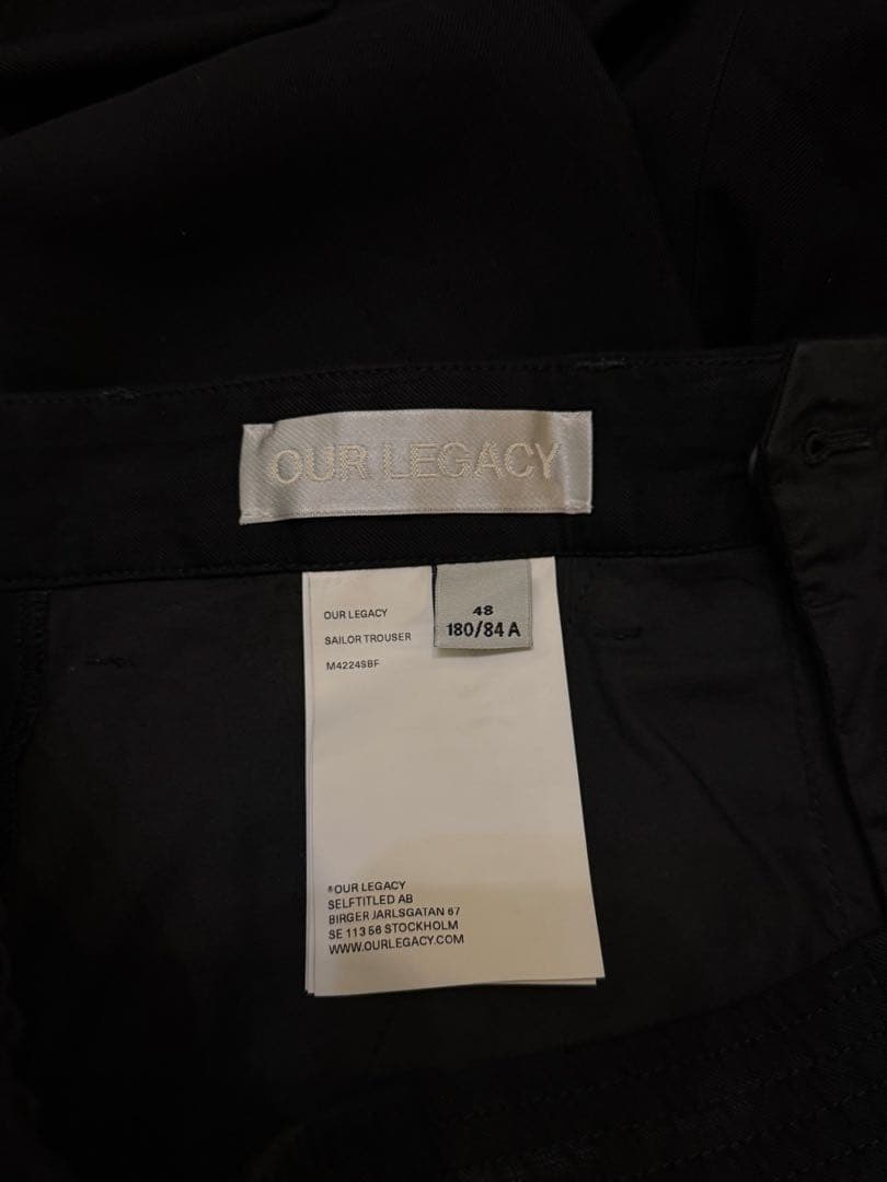 パンツ OUR LEGACY Sailor Trouser Black 48