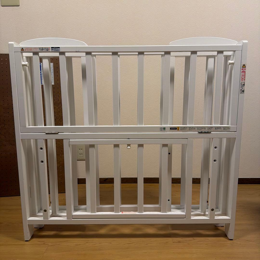 NtownKATOJI木製 ミニサイズベビーベッド 折りたたみ可能