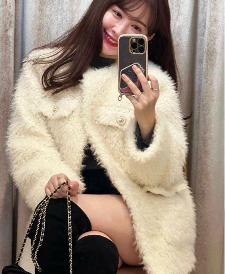 herlipto  Faux Fur Coat ecru S 完売品