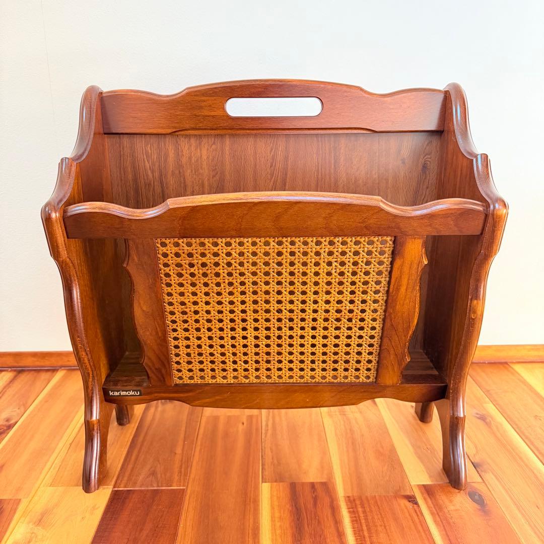 未使用品級　カリモク　マガジンラック　karimoku コロニアル