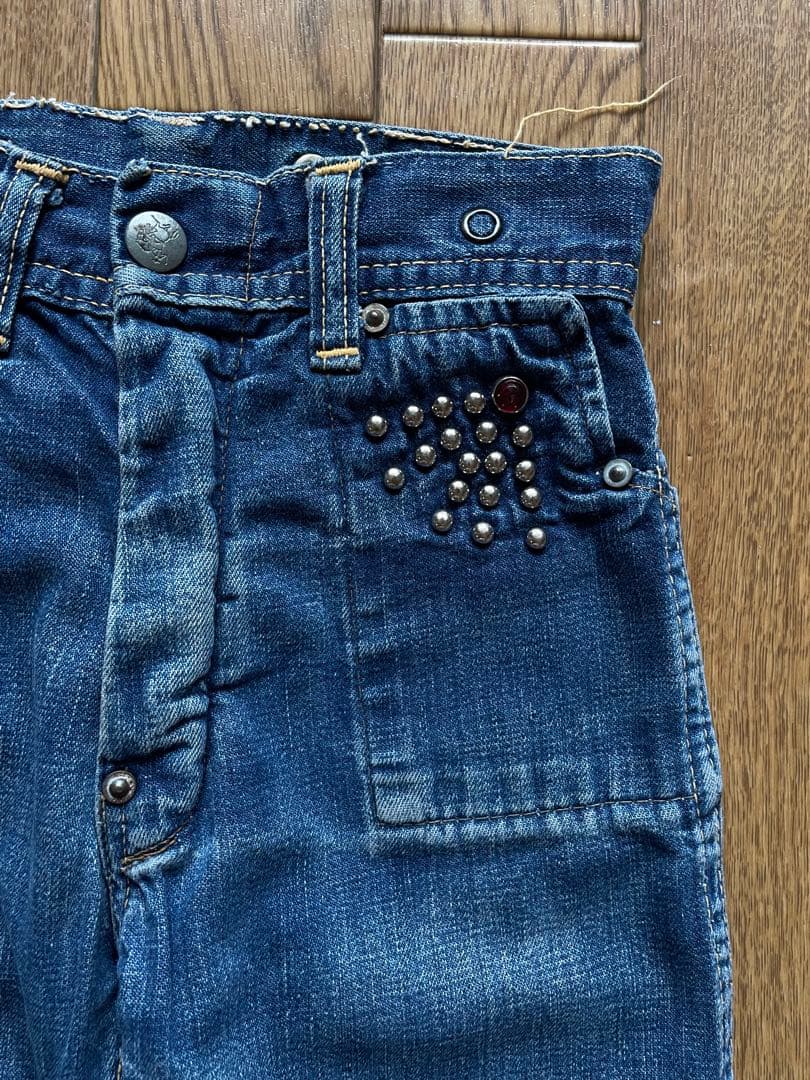 50s vintage デニム　ペインターパンツ　股リベ　大戦　キッズ　スタッズ