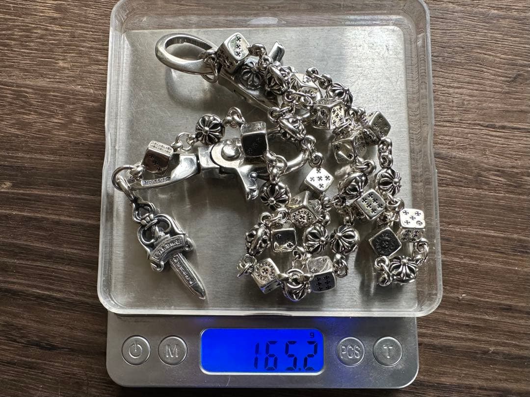 ウォレットチェーン ダブルクリップ　165グラム