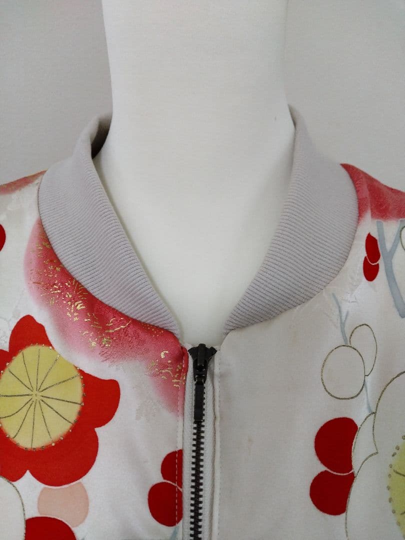 着物リメイク 振袖ブルゾン LL