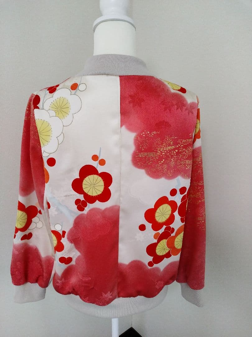 着物リメイク 振袖ブルゾン LL