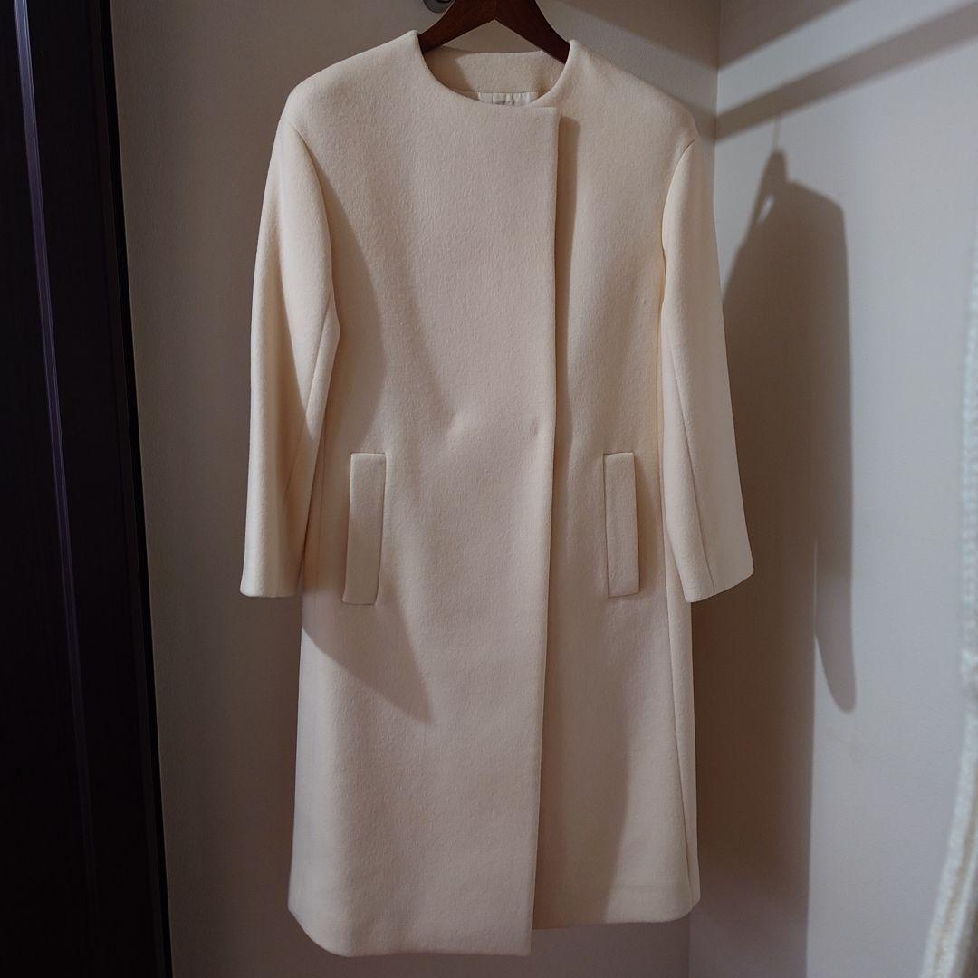 美品ESTNATION　ホワイト　コート　サイズ38 毛100%