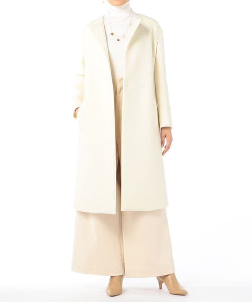 美品ESTNATION　ホワイト　コート　サイズ38 毛100%