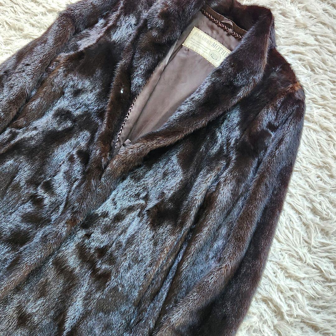 HARAJUKU MOTHER❣️サガミンク　ファーコート　L　ダークブラウン