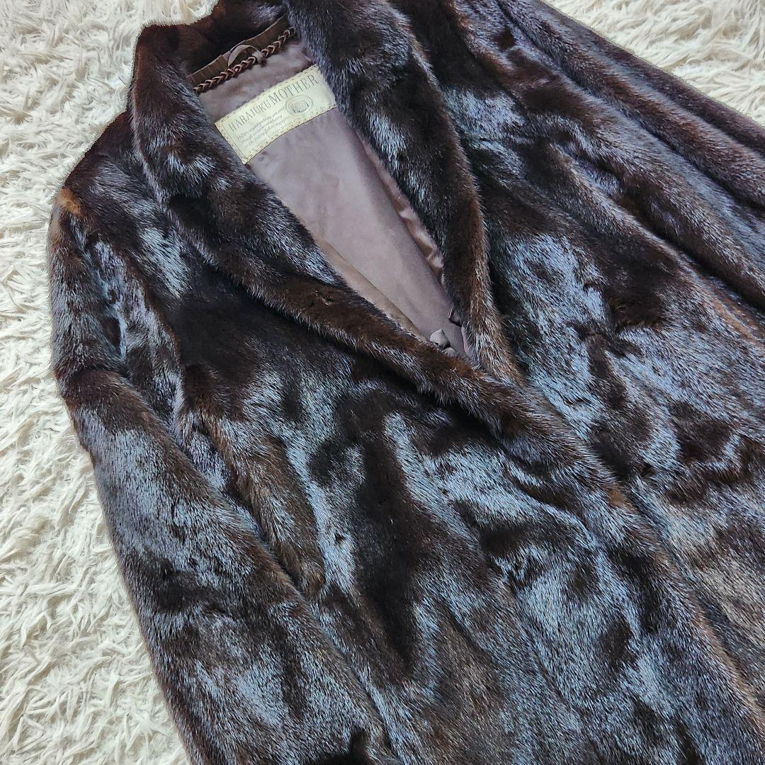 HARAJUKU MOTHER❣️サガミンク　ファーコート　L　ダークブラウン