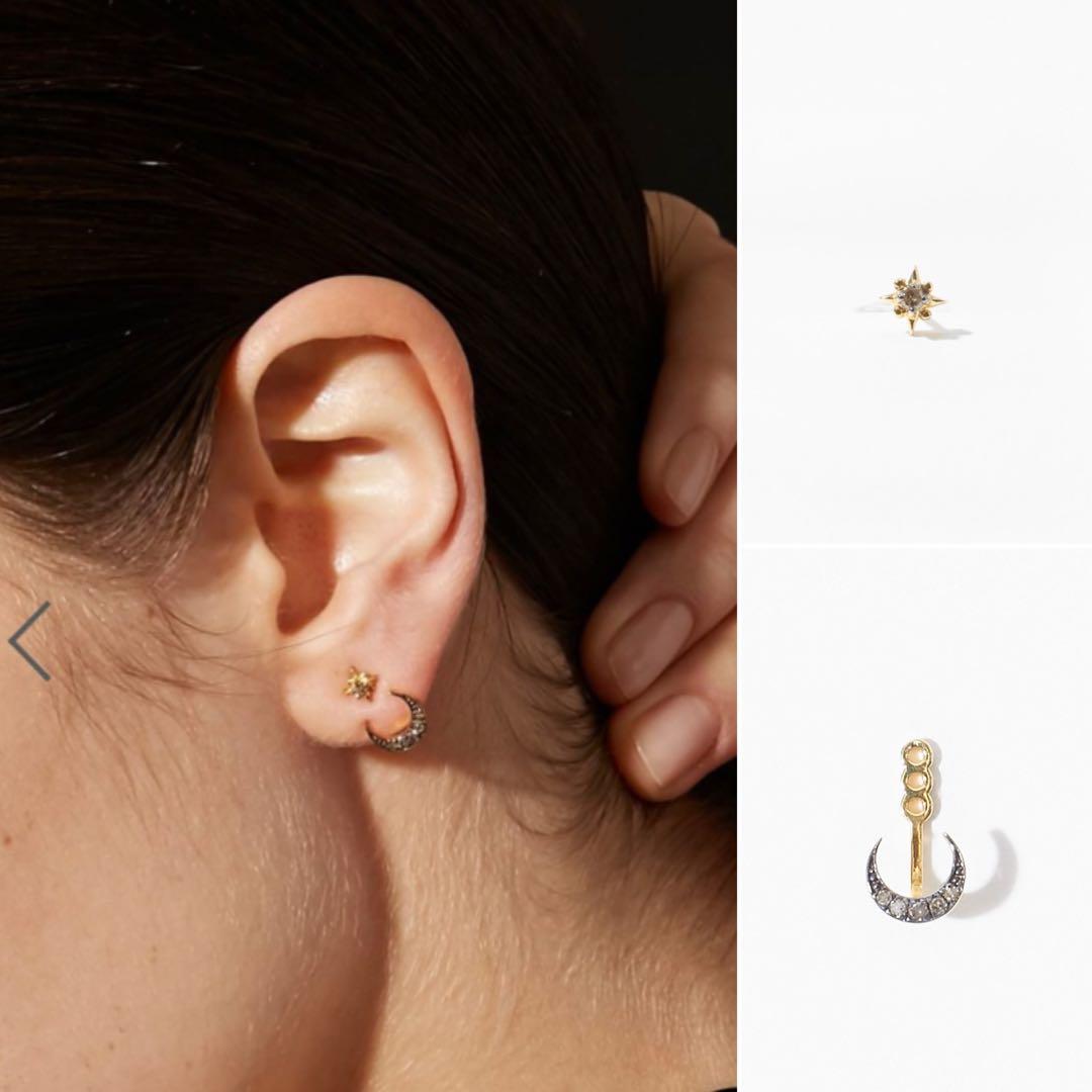 ARTIDA OUD ダイヤピアス ムーンパヴェダイヤイヤーチャーム セット