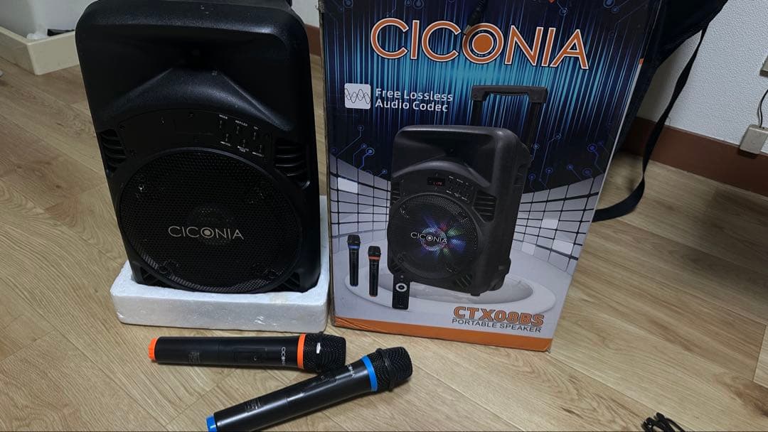 CICONIA CT-X08BS ポータブルスピーカー ワイヤレスマイク2本