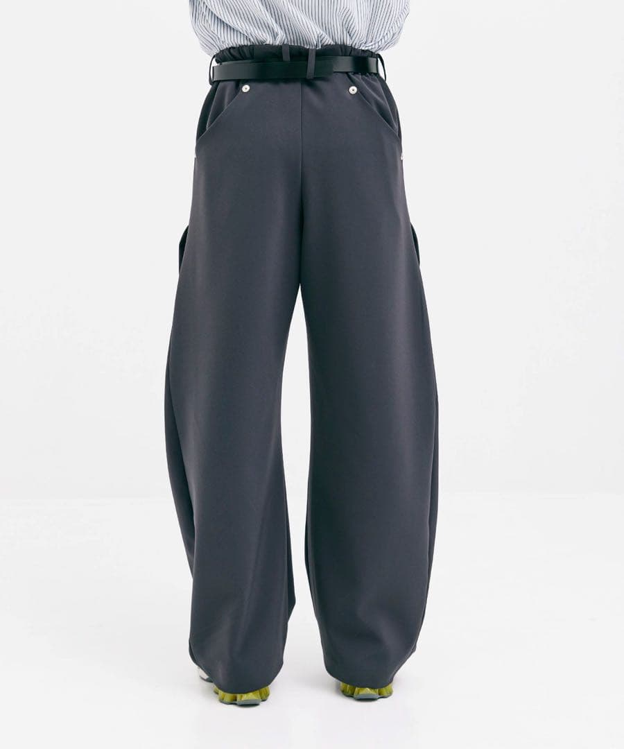 CONZ スラックス カーブレッグトラウザー ダブルクロス ダークグレー M