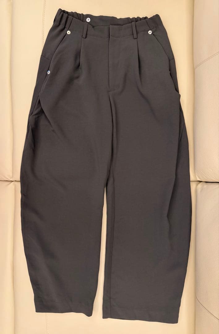 CONZ スラックス カーブレッグトラウザー ダブルクロス ダークグレー M